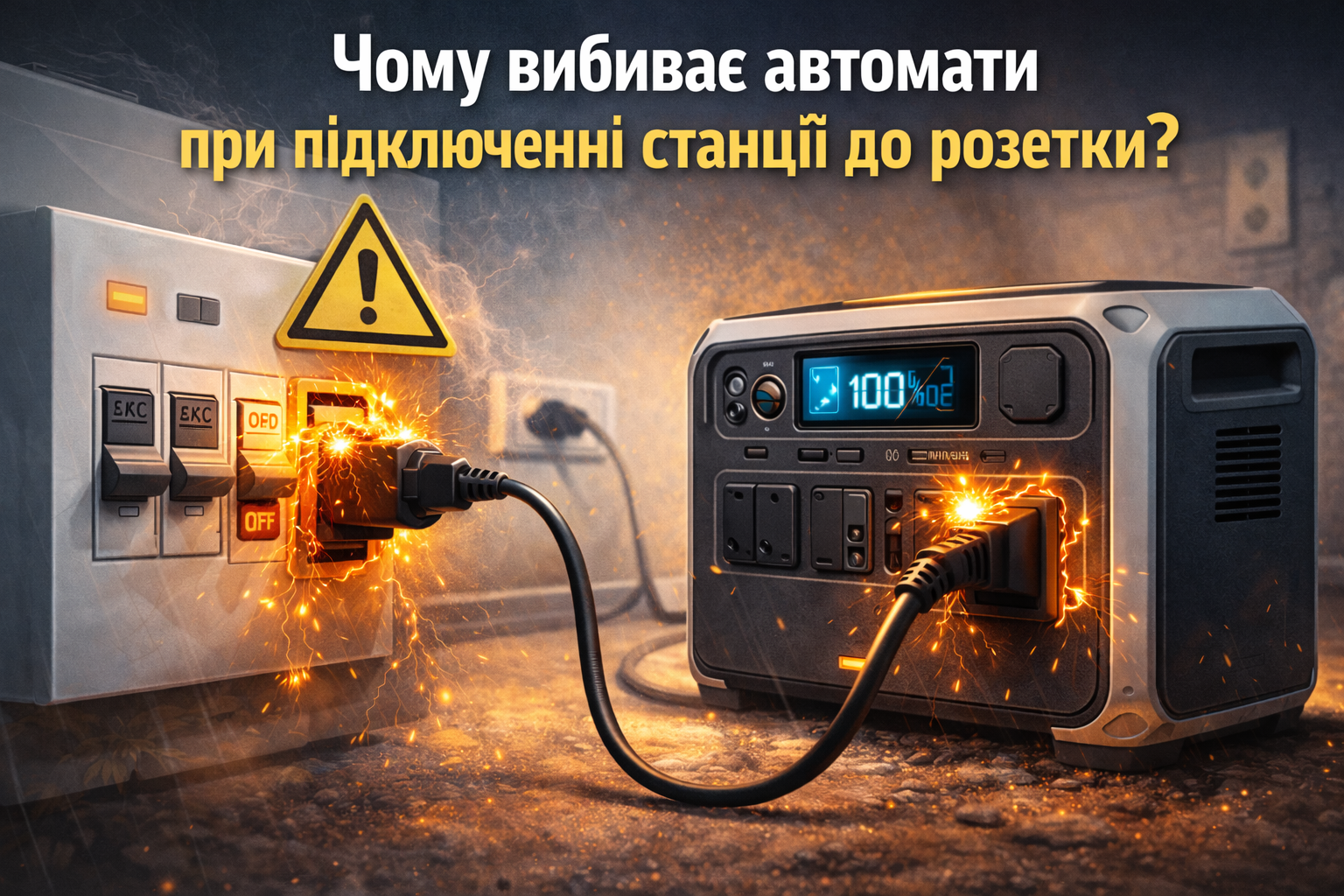 Чому вибиває автомати при підключенні станції до розетки?