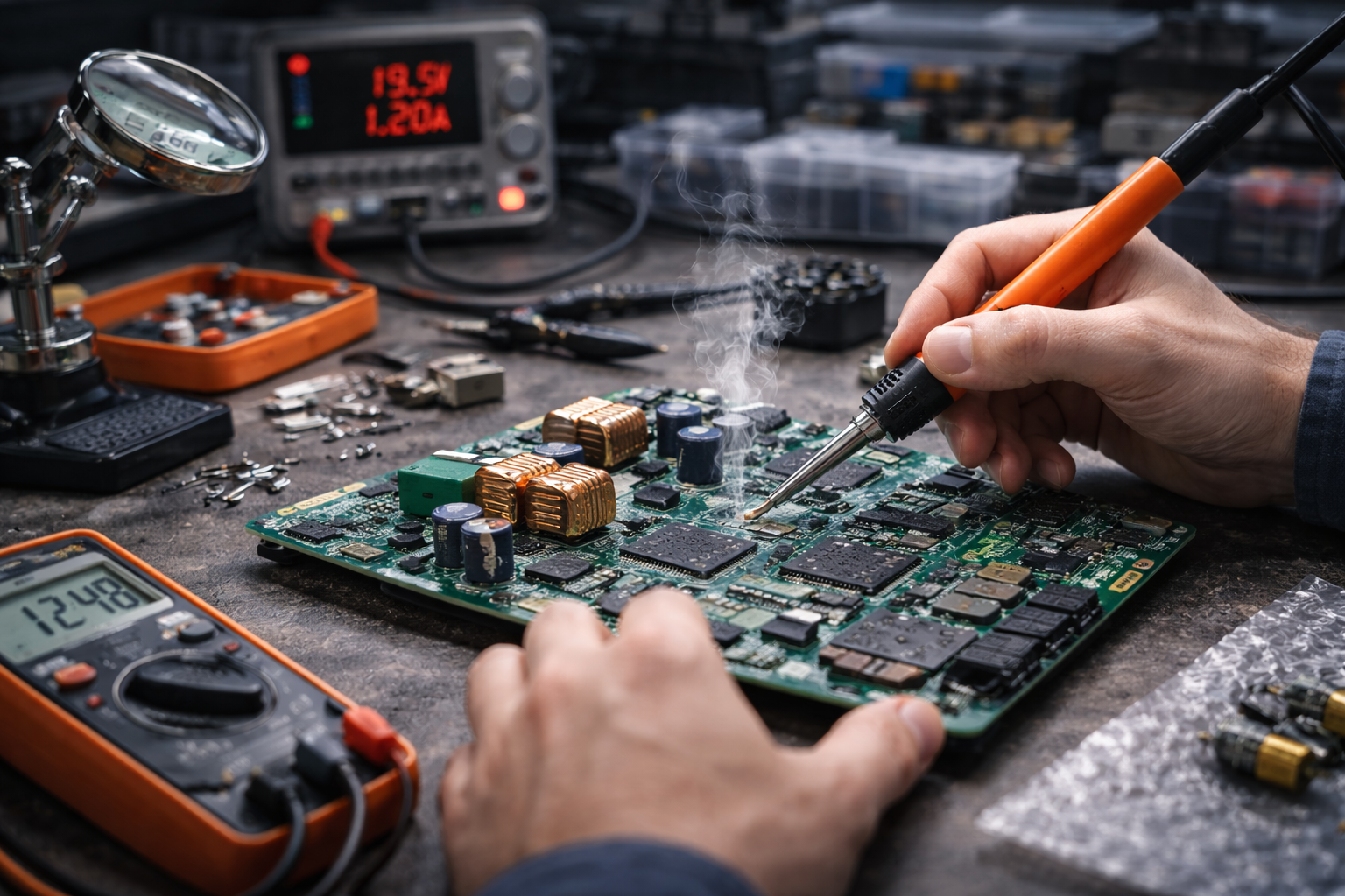 Паяння електронних компонентів зарядної станції